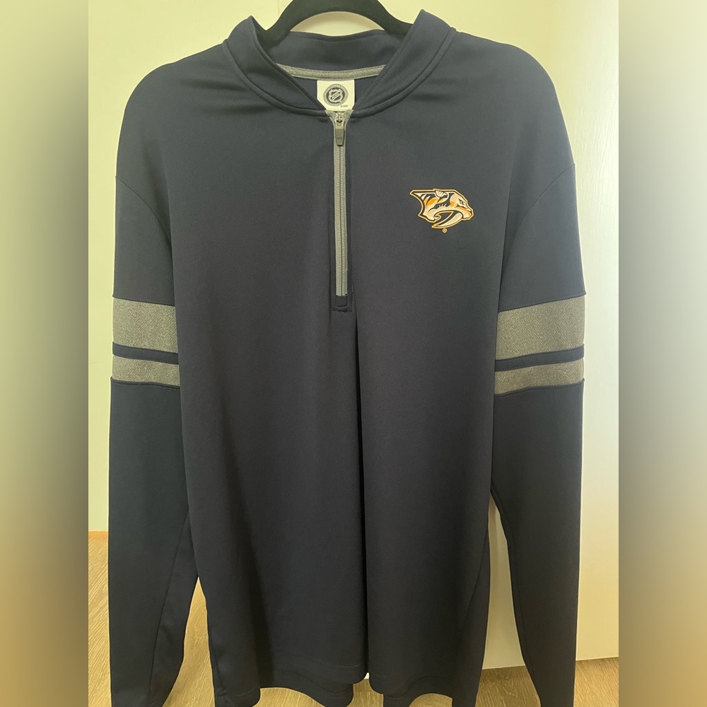 NHL Navy and Gray Quarter-Zip Sweatshirt